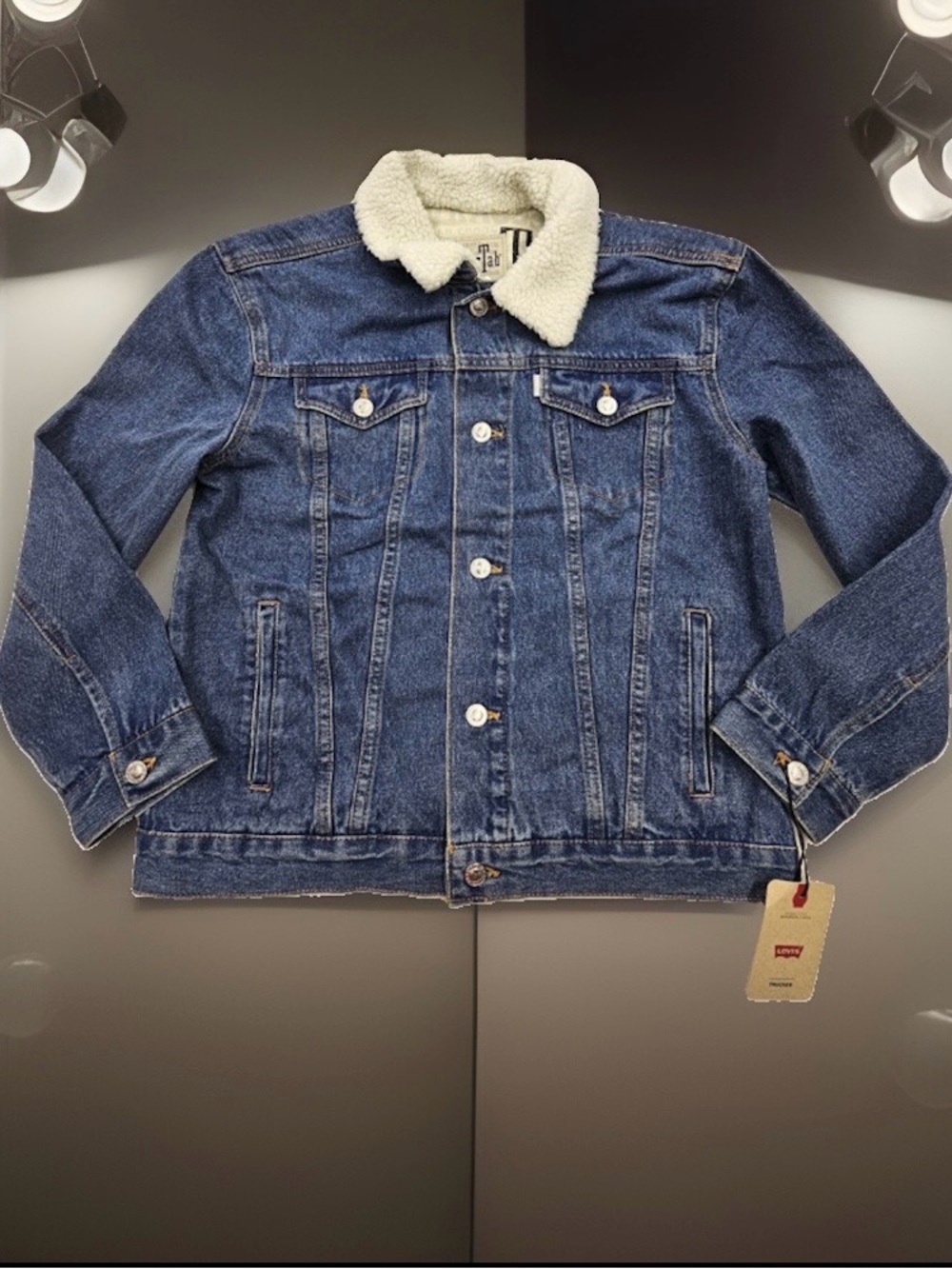 LG Blue Denim Jacket with Cream Sherpa Collar